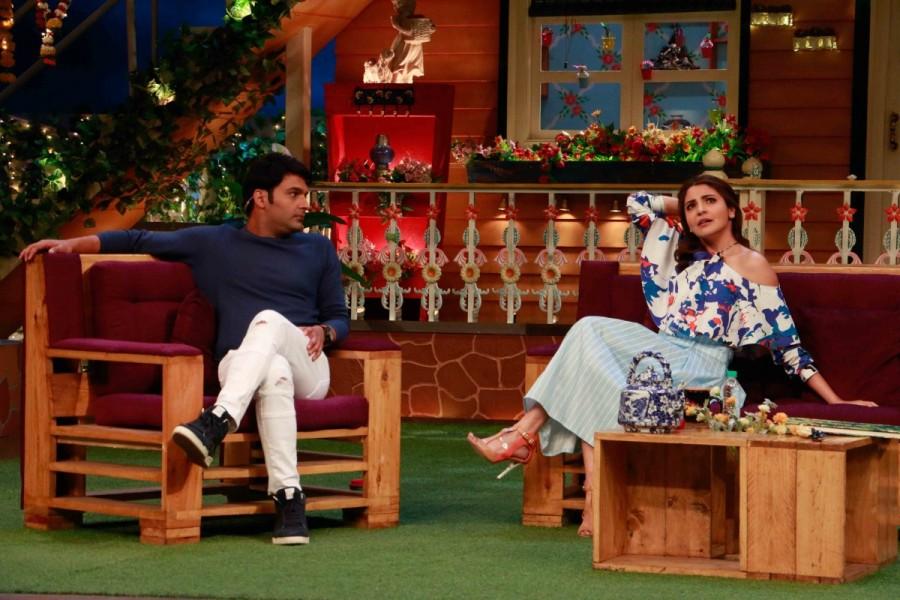 Bollywood actress Anushka Sharma promotes Phillauri on the sets of The Kapil Sharma Show in Mumbai on March 6, 2017. Anushka Sharma,actress Anushka Sharma,Phillauri,Phillauri promotion,Phillauri movie promotion,The Kapil Sharma Show,Anushka Sharma on The Kapil Sharma Show,Anushka Sharma promotes Phillauri