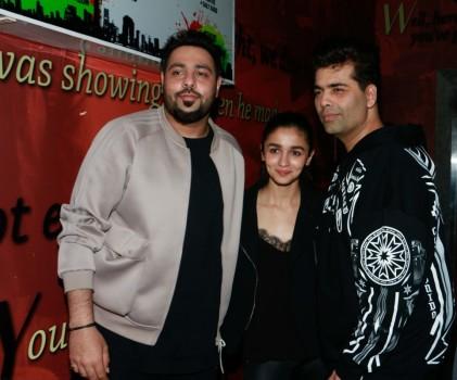 Badrinath Ki Dulhania special screening held at Mumbai. Celebs like Varun Dhawan, Alia Bhatt, Karan Johar, Ayan Mukerji, David Dhawan, Manish Malhotra, Karuna Dhawan and others graced the event.