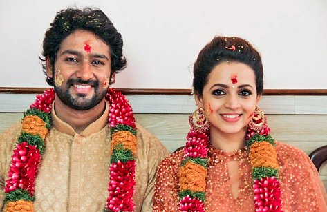 Actress Bhavan got engaged today to Kannada producer and businessman Naveen at a private function in Kochi.