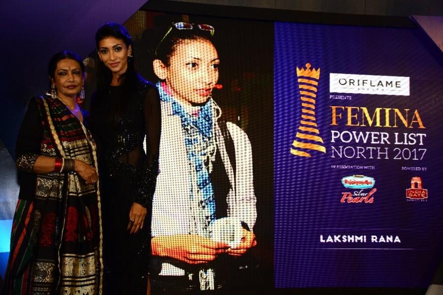 (From left) Reputed artist Anjana Kuthiala with Lakshmi Rana at Femina Power List North 2017. Femina Power List North 2017,Femina Power List North,Kriti Sanon,Sunil Kapoor,leading women