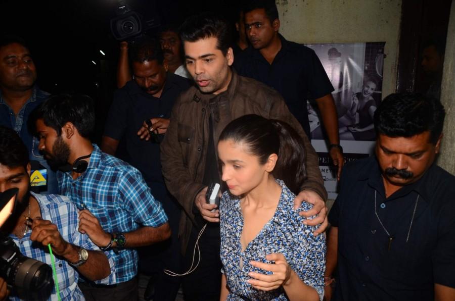 Bollywood movie Badrinath Ki Dulhania special screening held in Mumbai on March 9, 2017. Celebs like Karan Johar, Alia Bhatt, Varun Dhawan, Vivan Bhatena, Satish Kaushik, Salman Khan's sister Arpita Khan, Kunal Kohli and others attend the special screening. Karan Johar,Alia Bhatt,Varun Dhawan,Badrinath Ki Dulhania special screening,Badrinath Ki Dulhania,Badrinath Ki Dulhania special screening pics,Badrinath Ki Dulhania special screening images,Badrinath Ki Dulhania special screening photos,Badrinath Ki Dulha