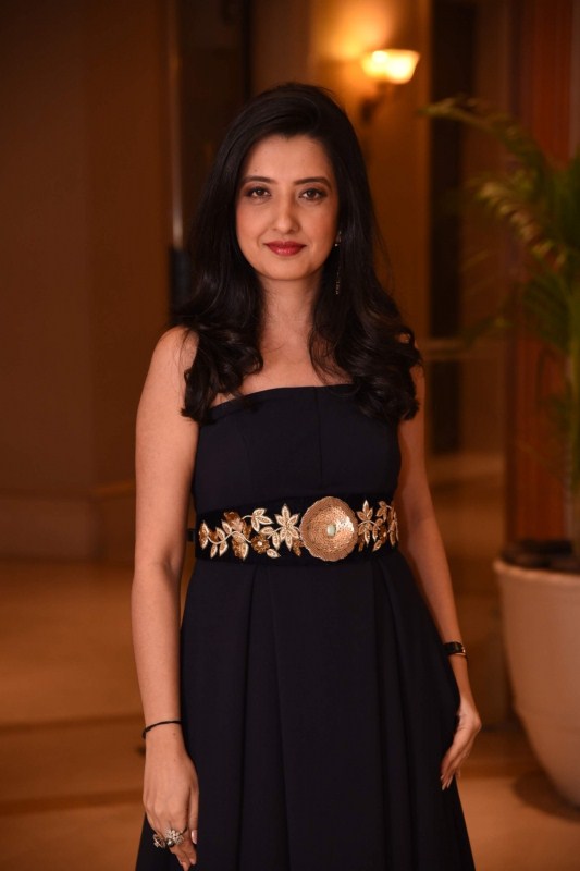 Fashion designer Amy Billimoria during the Mumbai Obstetrics and Gynecological Society's annual fashion show for Save the Girl Child cause in Mumbai on March 11, 2017. Bhagyashree,Diana Hayden,Fashion designer Amy Billimoria,Amy Billimoria,Mumbai Obstetrics and Gynecological Society's annual fashion show,Gynecological Society's annual fashion show