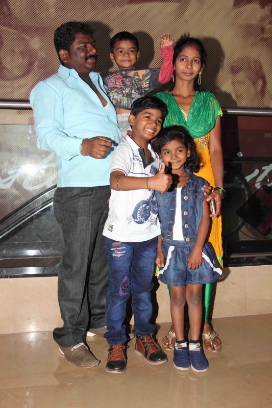 Bollywood actor Sunny Pawar with his father Dilip Pawar, brother Jignesh Pawar, mother Vasu Pawar and sister Divisha Pawar during the special screening of film Lion in Mumbai on March 11, 2017. Sunny Pawar,Sunny Pawar at Lion special screening,Lion special screening,Lion special screening pics,Lion special screening images,Lion special screening photos,Lion special screening stills,Lion special screening pictures
