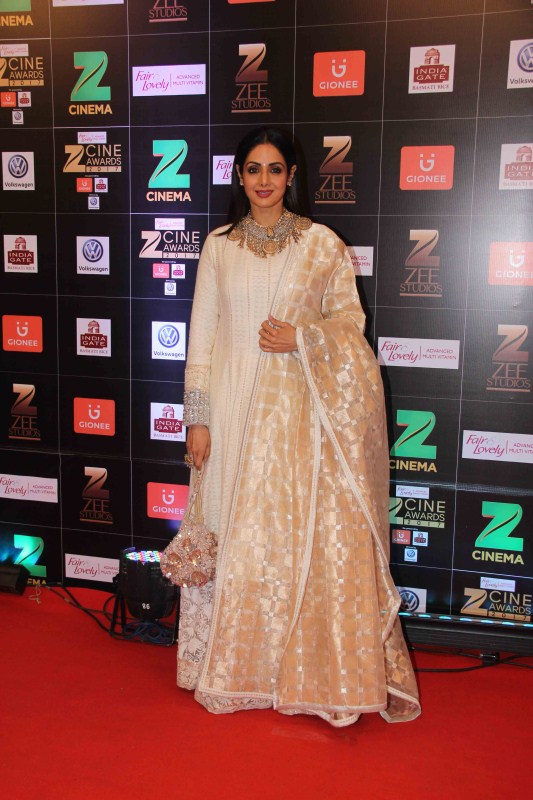Bollywood actress Sridevi spotted at at Zee Cine Awards 2017. Boney Kapoor,Sridevi,sridevi jhanvi kapoor,Sridevi Kapoor,Zee Cine Awards 2017,Zee Cine Awards,Zee Cine Awards pics,Zee Cine Awards images,Zee Cine Awards photos,Zee Cine Awards stills,Zee Cine Awards pictures