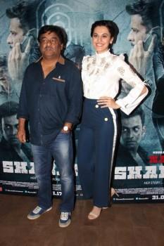 Bollywood filmmaker Shivam Nair and actress Taapsee Pannu spotted during the launch of new song Zinda from the film Naam Shabana movie in Mumbai on March 10, 2017.