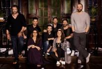 'Golmaal Again' cast Ajay Devgn, Arshad Warsi, Tusshar Kapoor, Tabu and Parineeti Chopra sports black dress for Rohit birthday.