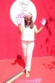 Bollywood actress Shweta Basu at Zoom Holi party.