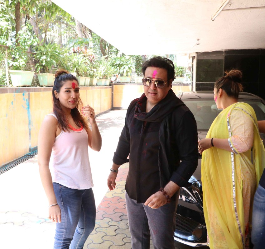 Bollywood actor Govinda celebrates Holi festival with Family. Govinda celebrates holi,Govinda celebrates Holi festival,Govinda,actor Govinda,Govinda pics,Govinda images,Govinda photos,Govinda stills,Govinda pictures