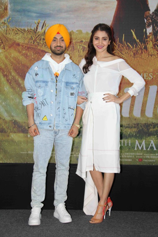Bollywood actors Diljit Dosanjh and Anushka Sharma spotted during the press conference of the film Phillauri in Mumbai on March 15, 2017. Anushka Sharma and Diljit Dosanjh,Anushka Sharma,Diljit Dosanjh,Phillauri Press conference,Phillauri,Phillauri promotion,Phillauri movie promotion