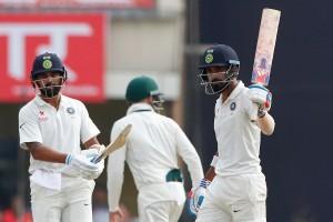 Lokesh Rahul,India end second day,India vs Australia,india vs australia test series 2017,india vs australia test series,Vijay,Murali Vijay,Cheteshwar Pujara
