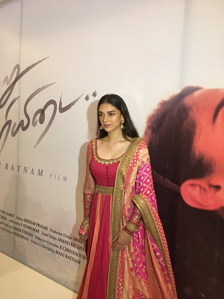 Actress Aditi Rao Hydari at Kaatru Veliyidai audio launch. Kaatru Veliyidai audio launch,Kaatru Veliyidai,Kaatru Veliyidai audio,Karthi,Aditi Rao Hydari,AR Rahman,Mani Ratnam,Suhasini Maniratnam,Murali Ramaswamy,Kaatru Veliyidai audio launch pics,Kaatru Veliyidai audio launch images,Kaatru Veliyidai audio launch