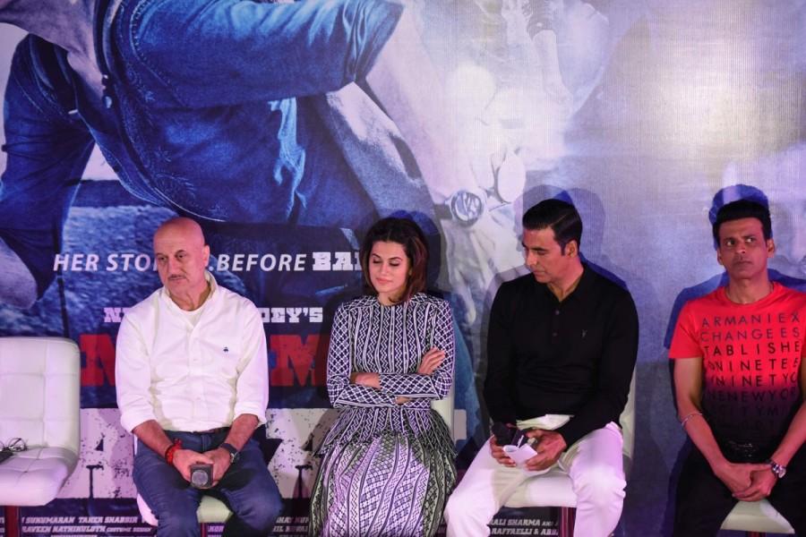 Akshay Kumar specially took time out of his busy schedule to fly off to Delhi and attend the press conference. He was seen in a light-hearted mood, animatedly answering media questions about the film. The cast shared an endearing camaraderie, talking about their experience during the making of the film and also adding to each other's answers, sharing interesting insights and fun incidents about the film. Akshay Kumar,Taapsee Pannu,Anupam Kherm,Manoj Bajpayee,Naam Shabana,Naam Shabana promotion,Naam Shabana movie promotion