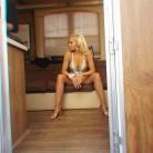 Hollywood actress Erika Girardi flashes her cleavage.