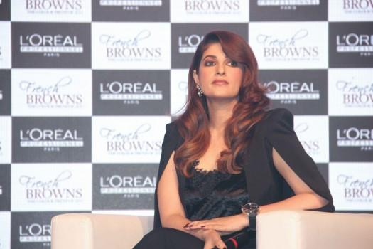 Bollywood actress Twinkle Khanna spotted during the launch of L'Oréal French Brown in Mumbai on March 21, 2017.
