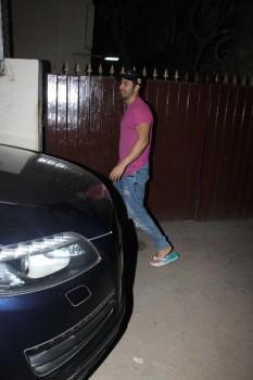 Bollywood actor Varun Dhawan spotted at Natasha Dalal house.