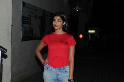 Bollywood actress Pooja Hegde spotted at PVR Juhu in Mumbai on March 22, 2017.