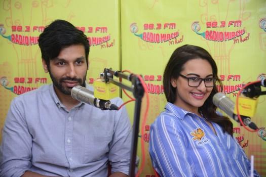 Bollywood actress Sonakshi Sinha and Kanan Gill promote film Noor at Radio Mirchi in Mumbai on March 22, 2017.