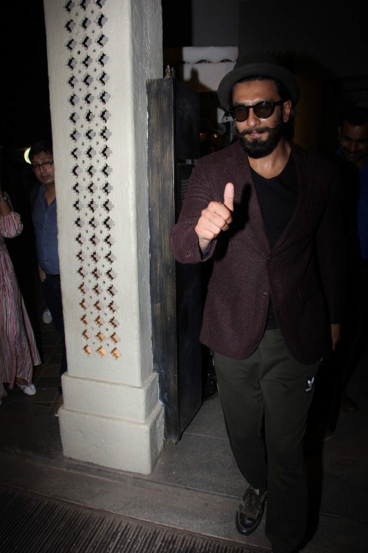 Bollywood actor Ranveer Singh spotted at Bandra in Mumbai on March 22, 2017. Sushmita Sen and Ranveer Singh,Sushmita Sen,Ranveer Singh,Sushmita Sen spotted at Bandra,Sushmita Sen at Bandra,Ranveer Singh spotted at Bandra,Ranveer Singh at Bandra