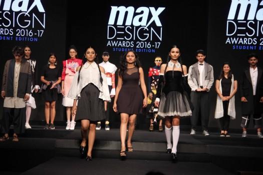 Fashion designers Nachiket Barve, Priyadarshini Rao, Varun Bahl, Vasanth Kumar, Executive Director, Max Fashion India and Fashion designer Kamakshi Kaul spotted during the grand finale of Max Design Awards 2016-17, in Mumbai on March 23, 2017.