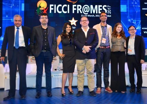Bollywood actress Ekta Kapoor spotted during the session on Censorship Woes : M&E's Battle Against Thousand Cuts at the FICCI Frames 2017 in Mumbai on March 23, 2017.