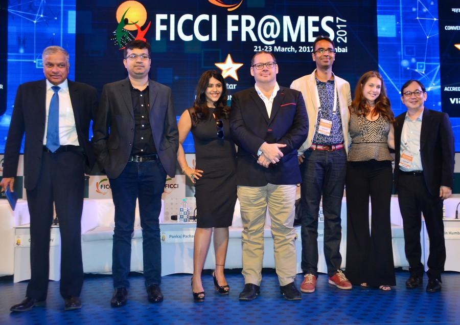 Bollywood actress Ekta Kapoor spotted during the session on Censorship Woes : M&E's Battle Against Thousand Cuts at the FICCI Frames 2017 in Mumbai on March 23, 2017. Ekta Kapoor,Ekta Kapoor spotted at FICCI Frames 2017,Ekta Kapoor at FICCI Frames 2017,FICCI Frames 2017,FICCI Frames,Ekta Kapoor pics,Ekta Kapoor images,Ekta Kapoor photos,Ekta Kapoor stills,Ekta Kapoor pictures