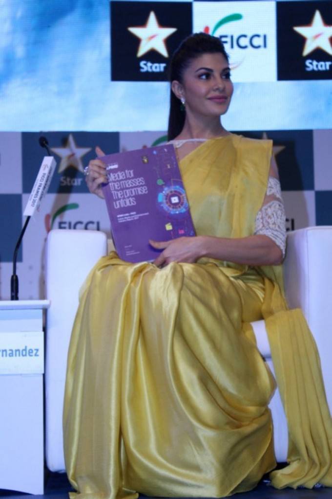 Bollywood actress Jacqueline Fernandez spotted during the session on Censorship Woes: M&E's Battle Against Thousand Cuts at the FICCI Frames 2017 in Mumbai on March 23, 2017. Jacqueline Fernandez,actress Jacqueline Fernandez,Jacqueline Fernandez spotted at FICCI Frames 2017,Jacqueline Fernandez at FICCI Frames 2017,FICCI Frames 2017,FICCI Frames,Jacqueline Fernandez pics,Jacqueline Fernandez images,Jacqueline Fernandez photos