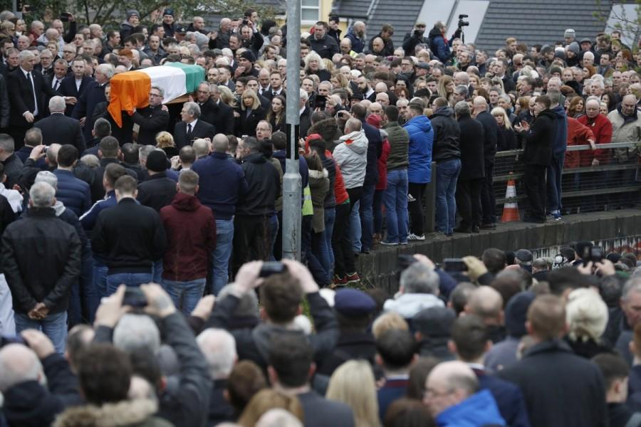 Thousands line the streets of Martin McGuinness' home town for the funeral of the Irish Republican Army commander who became a cornerstone of Northern Ireland's peace. Northern Ireland,Ireland buries Martin McGuinness,Martin McGuinness,Irish Republican Army,Martin McGuinness dies,Martin McGuinness tributes,Martin McGuinness dead