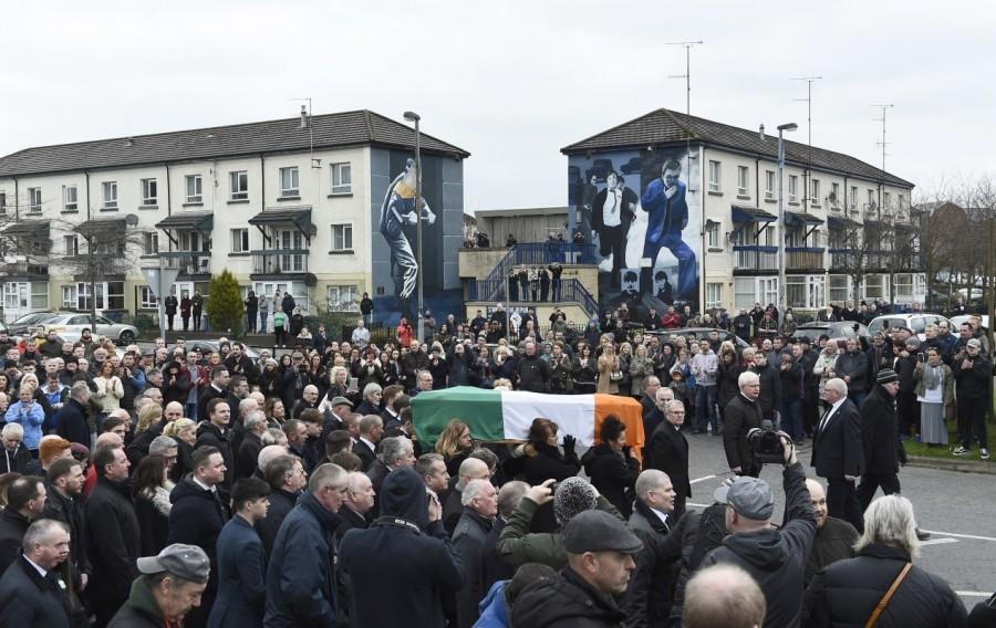 Thousands line the streets of Martin McGuinness' home town for the funeral of the Irish Republican Army commander who became a cornerstone of Northern Ireland's peace. Northern Ireland,Ireland buries Martin McGuinness,Martin McGuinness,Irish Republican Army,Martin McGuinness dies,Martin McGuinness tributes,Martin McGuinness dead
