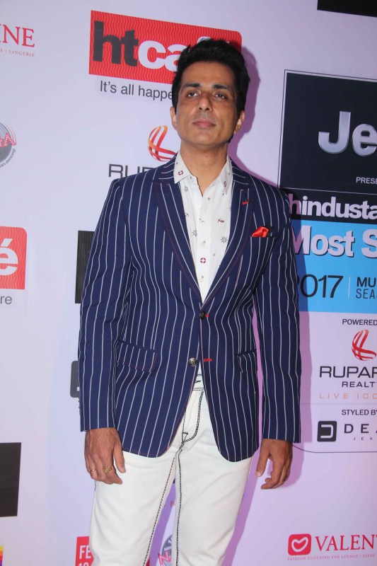 Bollywood actor Sonu Sood spotted during the HT Most Stylish Awards in Mumbai on March 24, 2017. John Abraham and Sonu Sood,John Abraham,Sonu Sood,John Abraham spotted at HT Most Stylish Awards 2017,John Abraham at HT Most Stylish Awards 2017,Sonu Sood spotted at HT Most Stylish Awards 2017,Sonu Sood at HT Most Stylish Awards 2017,HT Most Stylish Awa