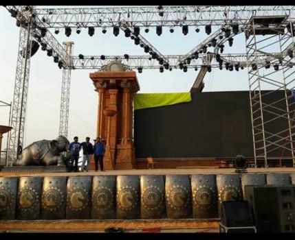 Prabhas's Baahubali 2 pre release event: A glimpse at the arrangement of the Mega function.