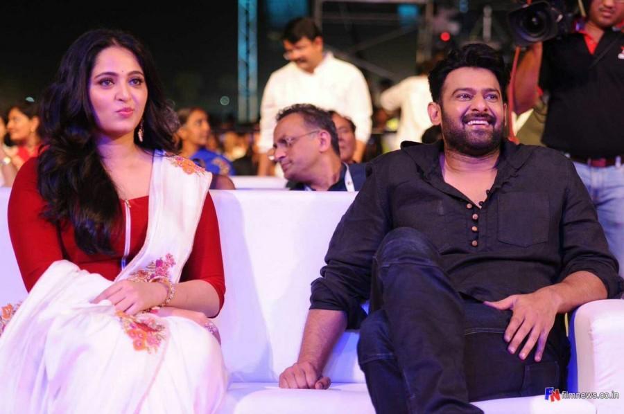 Anushka Shetty and Prabhas at Baahubali 2 pre release event. Prabhas,Rana Daggubati,Anushka Shetty,Tamannaah,Baahubali 2 pre release event,Baahubali 2 pre release,Baahubali 2,Baahubali 2 audio,Baahubali 2 audio launch,Baahubali 2 audio launch event,Baahubali 2 audio launch pics,Baahubali 2 audio launch images,Baahu