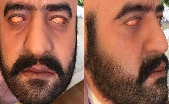 A leaked look of actor Jr. NTR from his next yet-untitled Telugu project has gone viral on social media, sending his fans into a celebratory mood. In the film, being directed by Bobby, Jr. NTR will be seen in triple roles. The look that is doing the rounds is rumoured to be the prosthetic mask he will be wearing in the film. NTR,Jr NTR,Jr. NTR,NTR's leaked look,NTR's leaked pics,NTR facial mask,Jai Lavakusa,Jai Lavakusa first look,Jai Lavakusa first look pics,Jai Lavakusa first look images,Jai Lavakusa mask