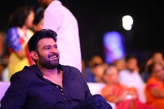 Baahubali 2: The Conclusion movie Pre Release event held at Ramoji Film City in Hyderabad. Actor Prabhas spotted suring the event.