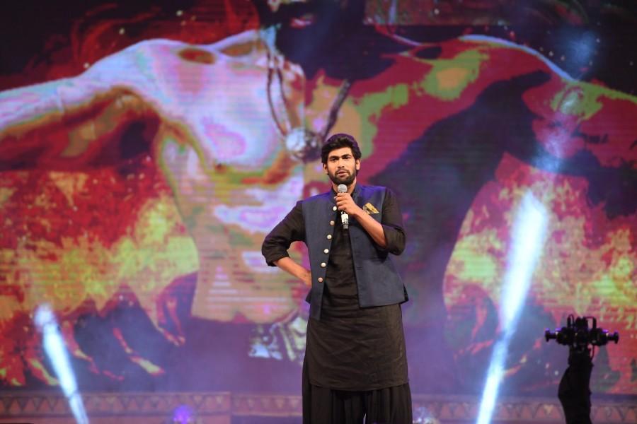 South Indian actor Rana Daggubati spotted suring the event. Rana Daggubati,actor Rana Daggubati,Rana Daggubati at Baahubali 2 pre-release event,Rana Daggubati Baahubali 2,Baahubali 2 pre-release event,Baahubali 2 pre-release event pics,Baahubali 2 pre-release event images,Rana Daggubati pics,Rana Daggubati images