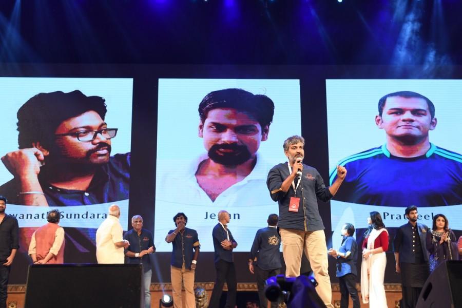 Director SS Rajamouli spotted at Baahubali 2 pre-release event. SS Rajamouli,SS Rajamouli at Baahubali 2,SS Rajamouli at Baahubali 2 pre-release event,Baahubali 2 pre-release event,Baahubali 2 pre-release event pics,Baahubali 2 pre-release event images,Baahubali 2 pre-release event photos,SS Rajamouli pics,SS Rajamoul