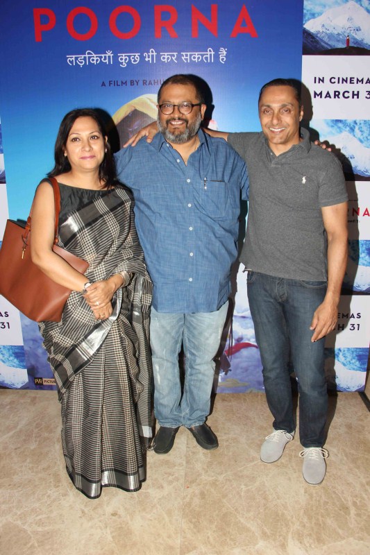 Bollywood filmmaker Sudhir Mishra, mountaineer Poorna Malavath, Bollywood actors Aditi Inamdar, Saurabh Shukla and Rahul Bose during the screening of film Poorna in Mumbai on March 26, 2017. Vivaan Shah,Heeba Shah,Naseeruddin Shah,Poorna,Poorna special Screening,Poorna special Screening pics,Poorna special Screening images,Poorna special Screening photos,Poorna special Screening stills,Poorna special Screening pictures