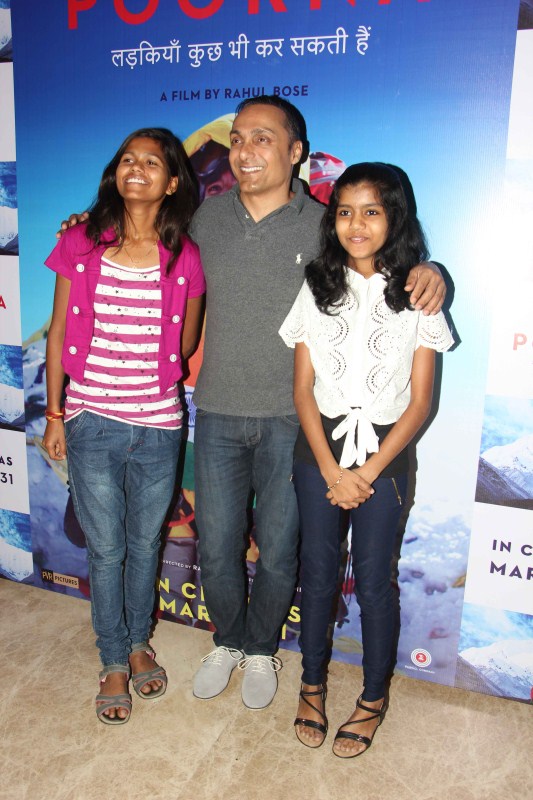 Bollywood filmmaker Sudhir Mishra, mountaineer Poorna Malavath, Bollywood actors Aditi Inamdar, Saurabh Shukla and Rahul Bose during the screening of film Poorna in Mumbai on March 26, 2017. Vivaan Shah,Heeba Shah,Naseeruddin Shah,Poorna,Poorna special Screening,Poorna special Screening pics,Poorna special Screening images,Poorna special Screening photos,Poorna special Screening stills,Poorna special Screening pictures