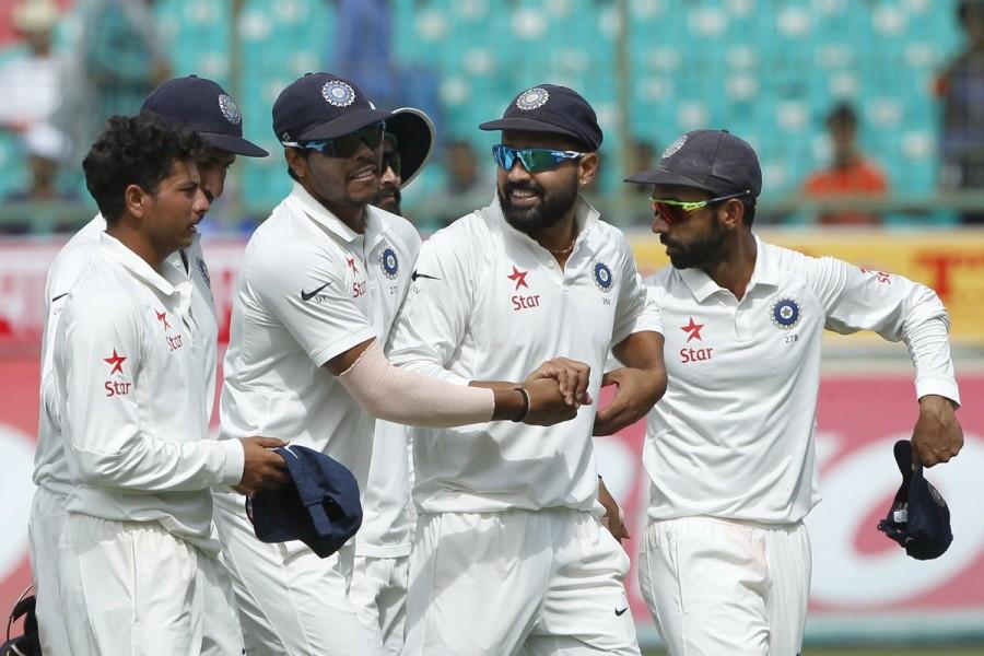 India defeated Australia by eight wickets in the fourth and final Test at the Himachal Pradesh Cricket Association (HPCA) Stadium here on Tuesday. India beat Australia,India beat Australia by 8 wickets,India wins the series,India vs Australia,india vs australia test series 2017,india vs australia test series,India vs Australia 4th Test