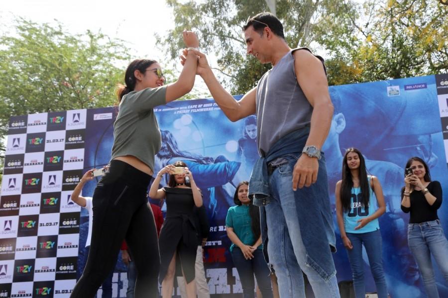 Team Naam Shabana, Akshay Kumar, Neeraj Pandey, Taapsee Pannu and Manoj Bajpayee, have been on a promotional spree and recently visited Gargi College. Akshay Kumar,Neeraj Pandey,Taapsee Pannu,Manoj Bajpayee,Naam Shabana,Naam Shabana team,Naam Shabana promotion,Naam Shabana movie promotion,Naam Shabana promotion pics,Naam Shabana promotion images,Naam Shabana promotion stills,Naam Shabana promotion pictu