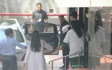 Karan Johar snapped with his newborn babies.