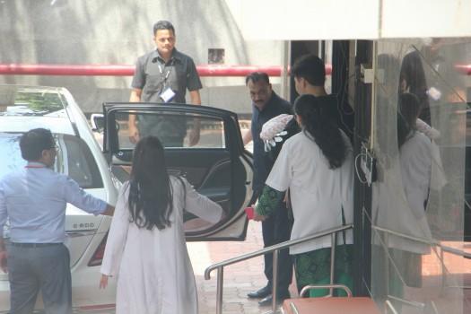 Karan Johar snapped with his newborn babies.