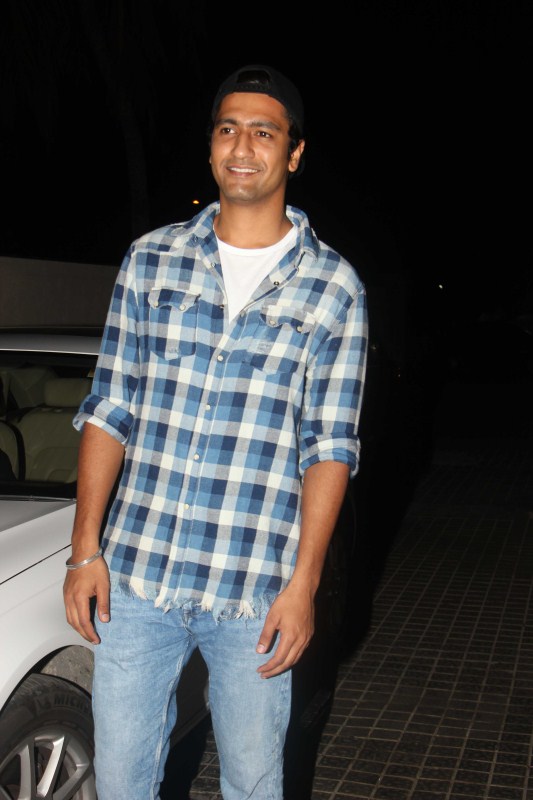 Vicky Kaushal spotted at Naam Shabana special screening. Taapsee Pannu,Anupam Kher,Satish Kaushik,Elli Avaram,Vicky Kaushal,Saurabh Shukla