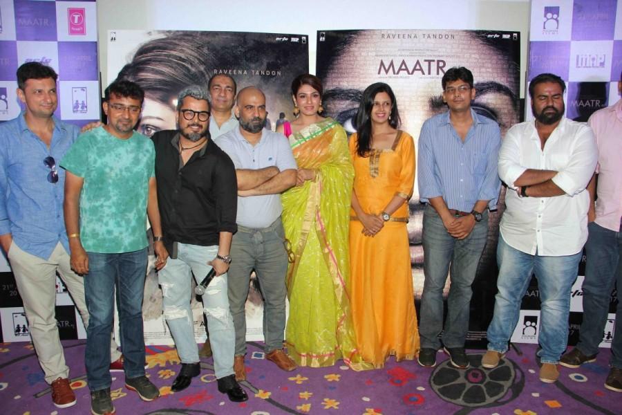 Bollywood producer Anjum Rizvi, actor Raveena Tandon and director Ashtar Sayed spotted during the trailer launch of film Maatr in Mumbai on March 30, 2017. Anjum Rizvi,Raveena Tandon,actor Raveena Tandon,Ashtar Sayed,Maatr trailer,Maatr,Maatr trailer launch,Maatr trailer launch pics,Maatr trailer launch images,Maatr trailer launch stills,Maatr trailer launch pictures