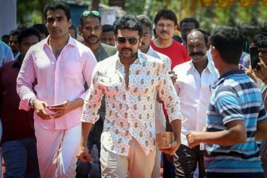 South Indian actor Suriya at Nadigar Sangam new building's foundation laying ceremony.