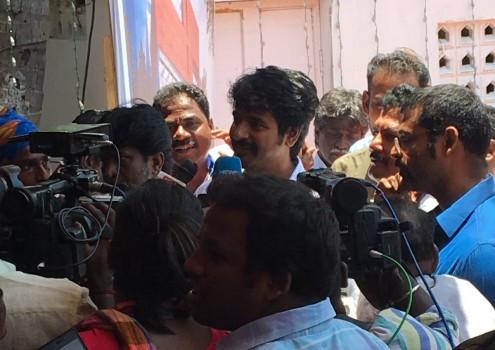 Sivakarthikeyan at Nadigar Sangam foundation laying function.