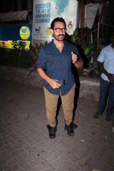 Bollywood actor Aamir Khan spotted at Aura Bandra in Mumbai on March 31, 2017.