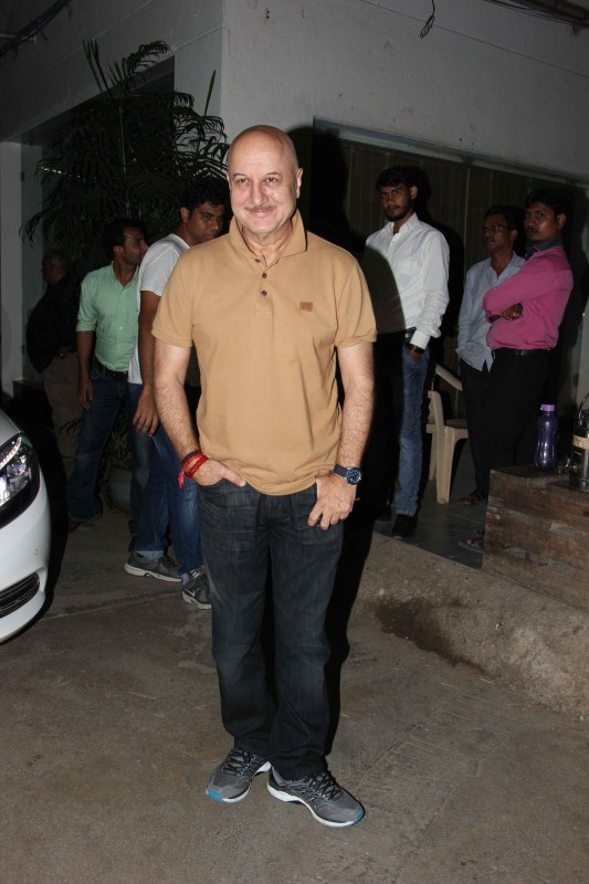 Anupam Kher spotted at Begum Jaan special screening. Aditya Roy Kapur,Anu Aggarwal,Anupam Kher,Salim Khan,Patralekha,Begum Jaan special screening,Begum Jaan,Begum Jaan special screening pics,Begum Jaan special screening images,Begum Jaan special screening stills,Begum Jaan special screening pictures