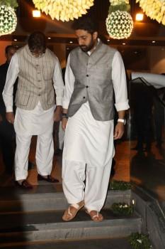 Bollywood celebs Amitabh Bachchan and Abhishek Bachchan spotted at Blue Sea.