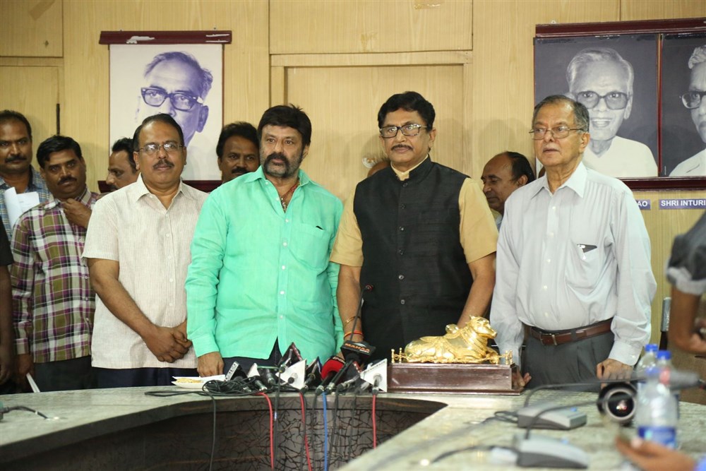 NTR, BN Reddy, Nagireddy, Chakrapani National film award & Raghupathi Venkaiah award announcement for 2012 & 2013 year. Celebs like Nandamuri Balakrishna, Murali Mohan graced the event. NTR,BN Reddy,Nagireddy,Chakrapani National film award,Raghupathi Venkaiah award,Nandamuri Balakrishna,Murali Mohan