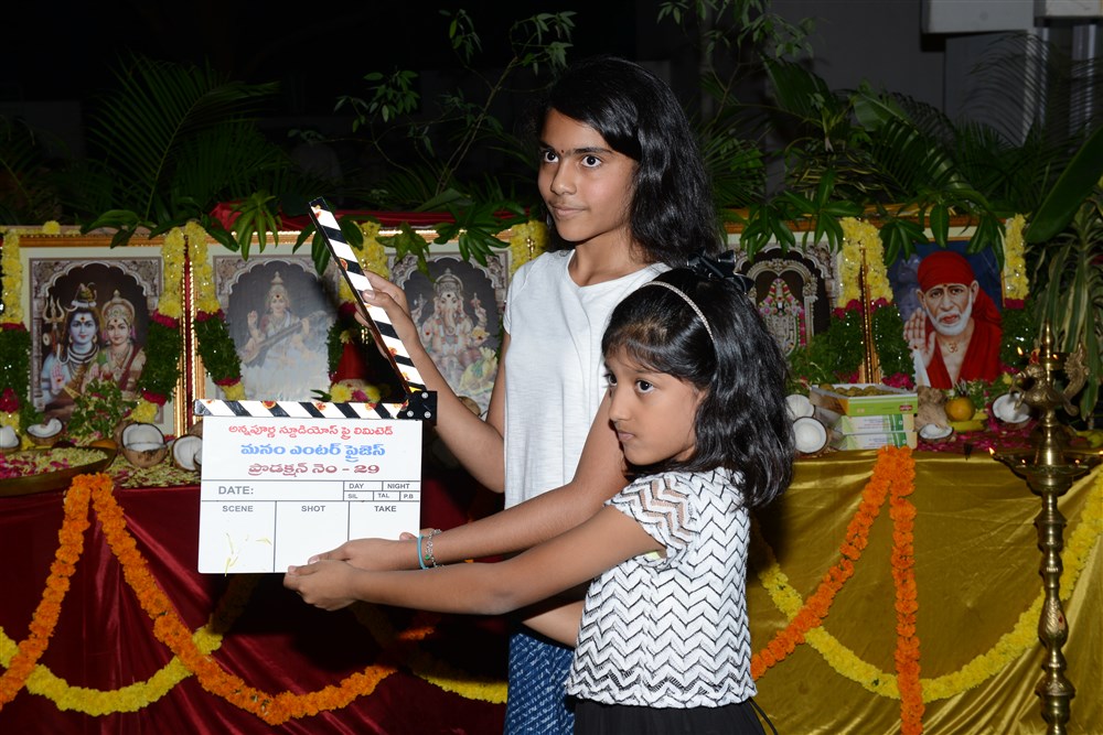 Akhil Akkineni, Vikram K Kumar, Nagarjuna Film Opening held at Hyderabad. Amala, Naga Chaitanya, K Raghavendra Rao and others graced the event. Akhil Akkineni,Vikram K Kumar,Nagarjuna,Amala,Naga Chaitanya,K Raghavendra Rao